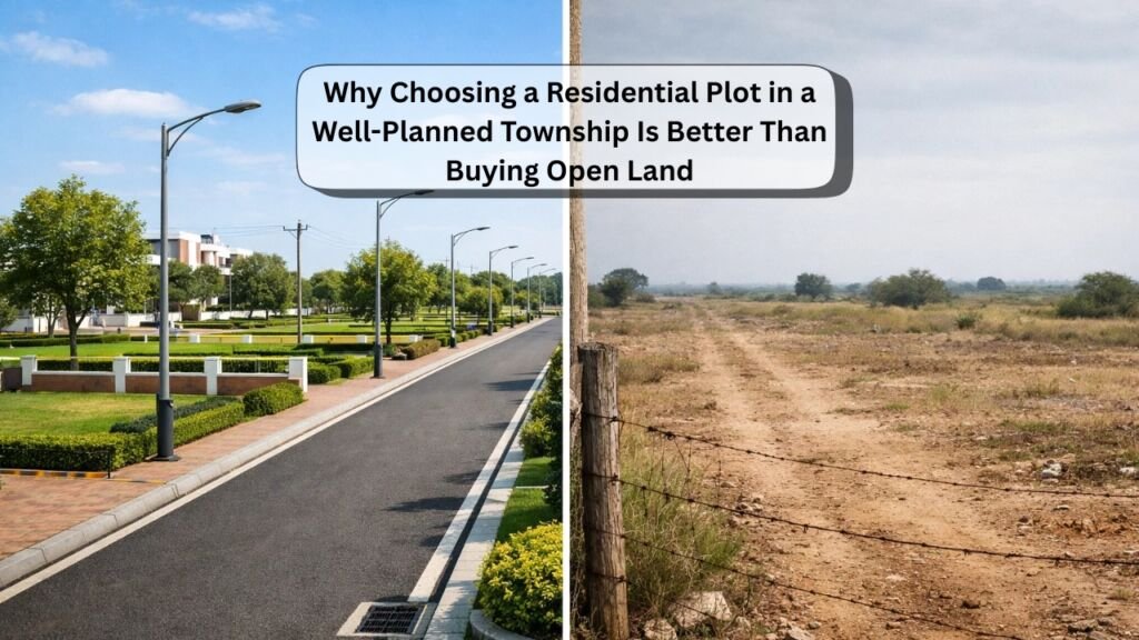 well-planned township || township plot benefits || township vs open land || residential plot advantages|| open land disadvantages